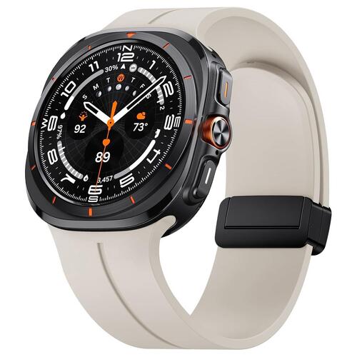 Microsonic Samsung Galaxy Watch 8 Classic 46mm Kordon Ribbon Line Bej