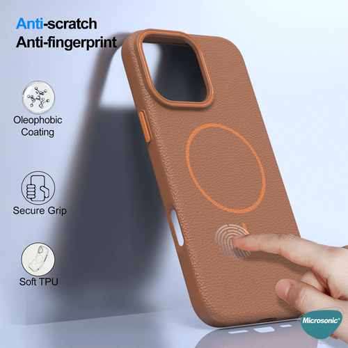 Microsonic Apple iPhone 17e Kılıf MagLeather Pro Lila