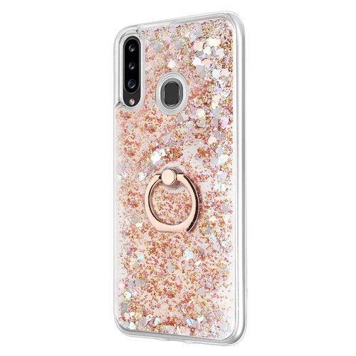 Microsonic Samsung Galaxy A20s Kılıf Glitter Liquid Holder Gold