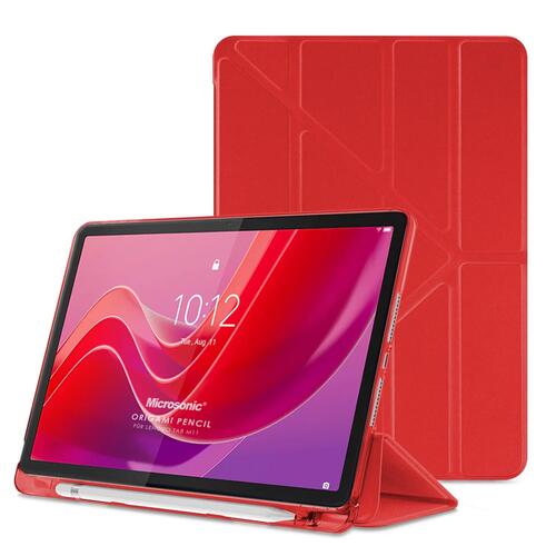 Microsonic Lenovo Idea Tab Pro 12.7 TB-373FU Kılıf Origami Pencil Kırmızı