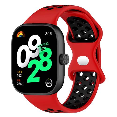 Microsonic Xiaomi Redmi Watch 5 Rainbow Gently Band Kordon Kırmızı Siyah