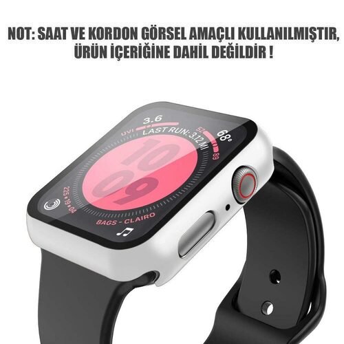 Microsonic Apple Watch Series 7 41mm Kılıf Matte Premium Slim WatchBand Beyaz