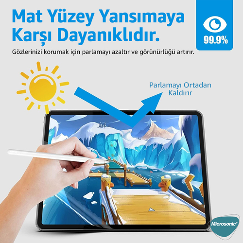 Microsonic Samsung Galaxy Tab A11 Paper Feel Kağıt Dokulu Mat Ekran Koruyucu