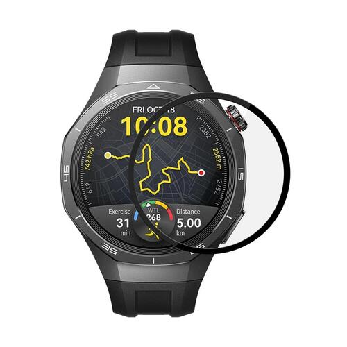 Microsonic Huawei Watch GT5 Pro 46mm Tam Kaplayan Temperli Cam Full Ekran Koruyucu Siyah