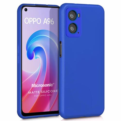 Microsonic Matte Silicone Oppo A76 Kılıf Mavi