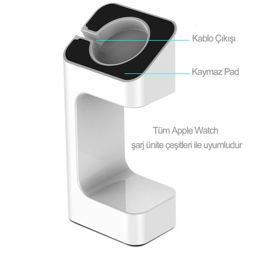 Microsonic Apple Watch Series 3 42mm Masaüstü Şarj Standı Dock Beyaz