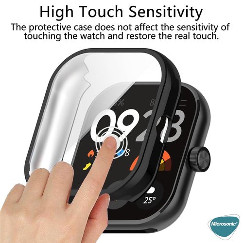 Microsonic Xiaomi Redmi Watch 5 Kılıf 360 Full Round Soft Silicone Siyah