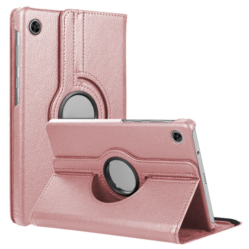Microsonic Samsung Galaxy Tab A11 Kılıf 360 Rotating Stand Deri Rose Gold
