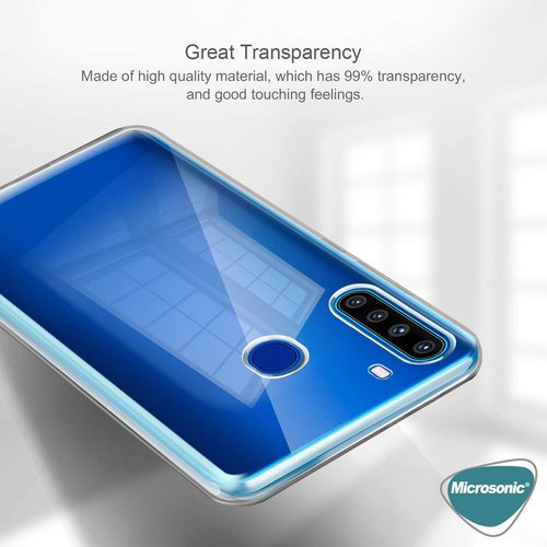 Microsonic Samsung Galaxy A21 Kılıf Transparent Soft Beyaz