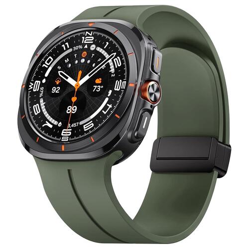 Microsonic Samsung Galaxy Watch 8 40mm Kordon Ribbon Line Koyu Yeşil