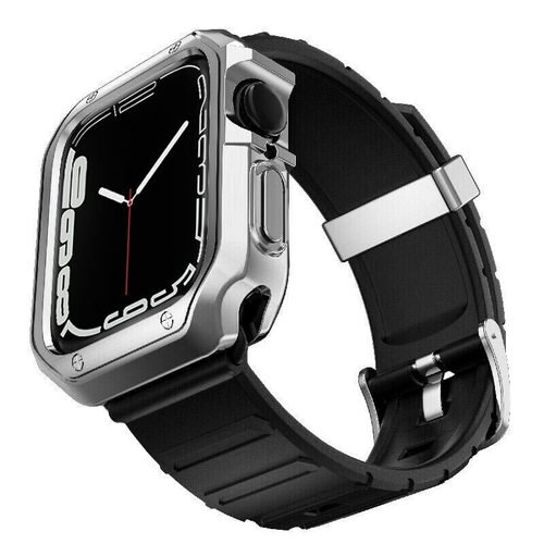 Microsonic Apple Watch Ultra Kordon Fullbody Quadra Resist Siyah Gümüş