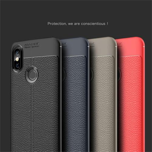 Microsonic Xiaomi Mi 8 Kılıf Deri Dokulu Silikon Siyah