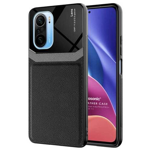 Microsonic Xiaomi Redmi K40 Kılıf Uniq Leather Siyah