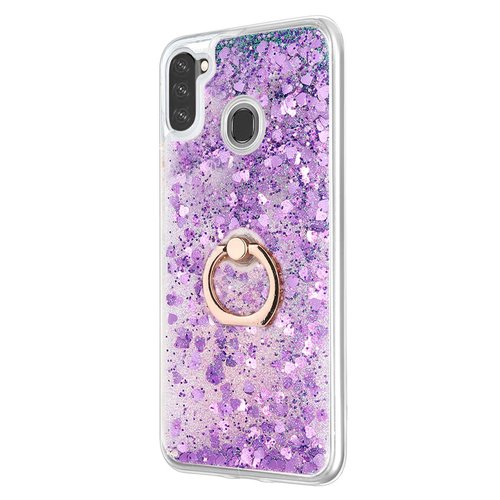 Microsonic Samsung Galaxy A11 Kılıf Glitter Liquid Holder Mor