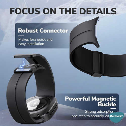 Microsonic Samsung Galaxy Watch 8 40mm Kordon Ribbon Line Bej