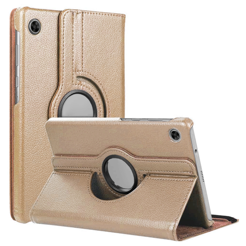 Microsonic Samsung Galaxy Tab A11 Kılıf 360 Rotating Stand Deri Gold