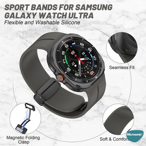 Microsonic Samsung Galaxy Watch 8 40mm Kordon Ribbon Line Siyah
