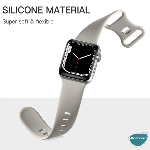Microsonic Apple Watch SE 3 44mm Kordon ActiveFlex Wristband Siyah