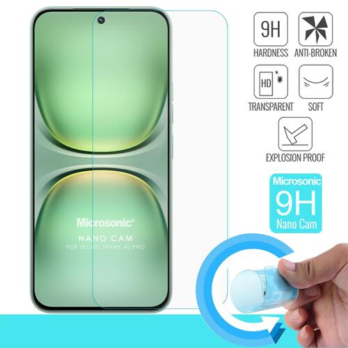 Microsonic TECNO Spark 40 Pro Nano Glass Cam Ekran Koruyucu