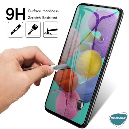 Microsonic Samsung Galaxy A51 Privacy 5D Gizlilik Filtreli Cam Ekran Koruyucu Siyah
