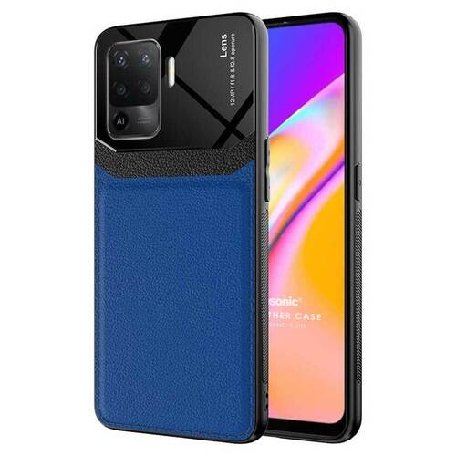 Microsonic Oppo Reno 5 Lite Kılıf Uniq Leather Lacivert