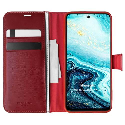 Microsonic General Mobile GM 21 Pro Kılıf Delux Leather Wallet Kırmızı