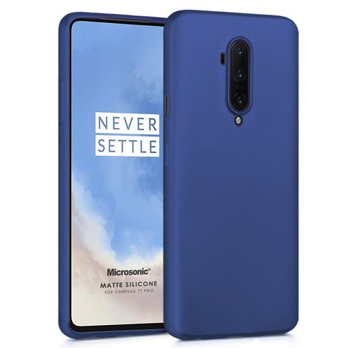 Microsonic Matte Silicone OnePlus 7T Pro Kılıf Lacivert