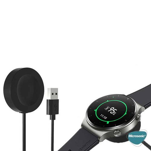 Microsonic Huawei Watch Fit 4 Manyetik USB Şarj Kablosu Beyaz