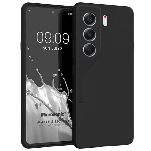 Microsonic Matte Silicone TECNO Camon 40 4G Kılıf Siyah