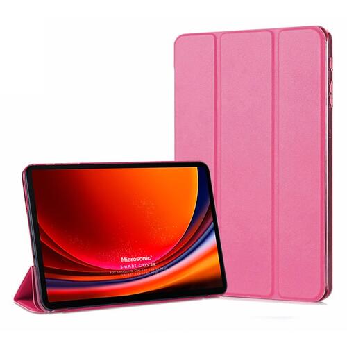Microsonic Samsung Galaxy Tab S10 FE Plus Kılıf Slim Translucent Back Smart Cover Pembe