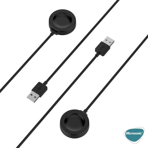 Microsonic Huawei Watch Fit 4 Manyetik USB Şarj Kablosu Siyah