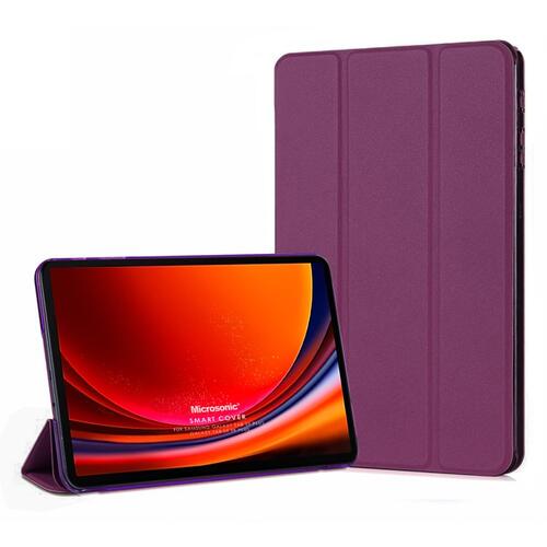 Microsonic Samsung Galaxy Tab S10 FE Plus Kılıf Slim Translucent Back Smart Cover Mor
