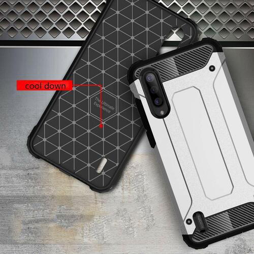 Microsonic Xiaomi Mi 9 Lite Kılıf Rugged Armor Gümüş