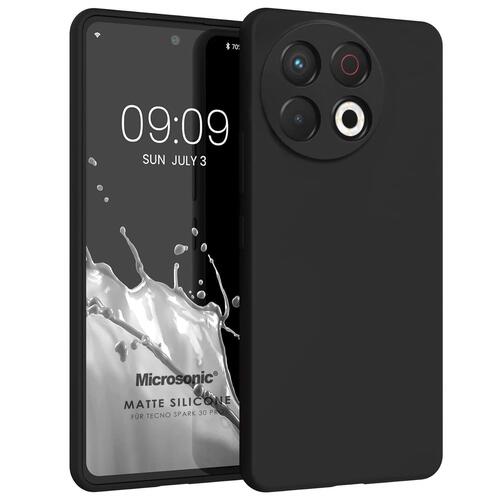 Microsonic Matte Silicone TECNO Spark 30 Pro Kılıf Siyah