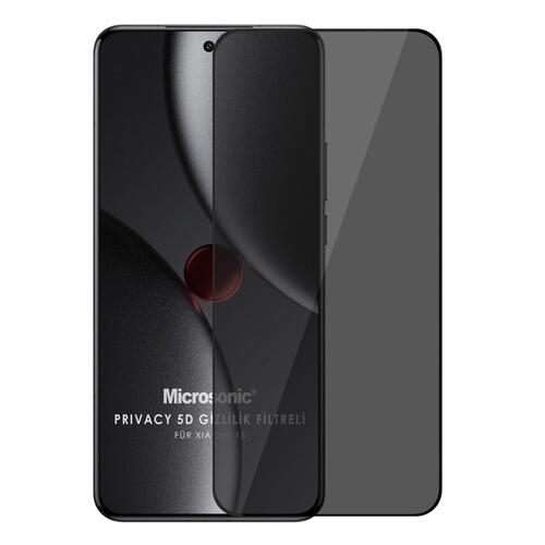 Microsonic Xiaomi 15 Privacy 5D Gizlilik Filtreli Cam Ekran Koruyucu Siyah