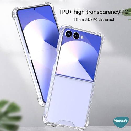 Microsonic Samsung Galaxy Z Flip 7 Kılıf Shock Absorbing Şeffaf
