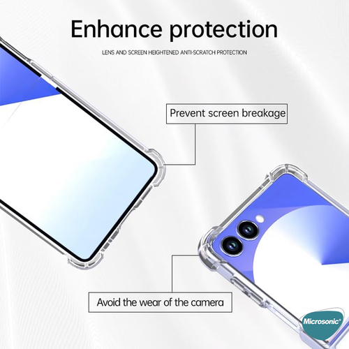 Microsonic Samsung Galaxy Z Flip 7 Kılıf Shock Absorbing Şeffaf