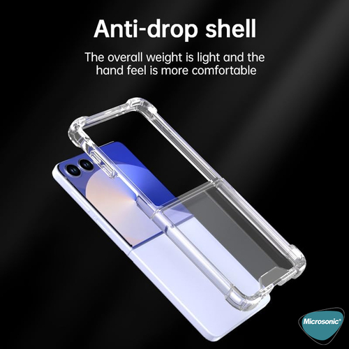 Microsonic Samsung Galaxy Z Flip 7 Kılıf Shock Absorbing Şeffaf