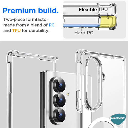 Microsonic Samsung Galaxy Z Fold 7 Kılıf Shock Absorbing Şeffaf