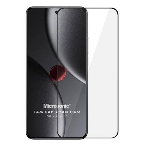Microsonic Xiaomi 15 Tam Kaplayan Temperli Cam Ekran Koruyucu Siyah