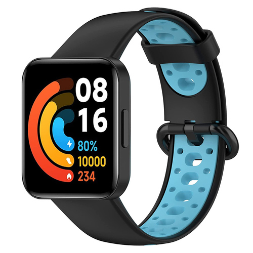 Microsonic Xiaomi Poco Watch Rainbow Band Kordon Siyah Mavi