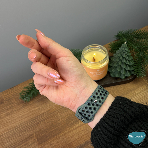 Microsonic Apple Watch Series 11 46mm Kordon Flame Circle Yeşil