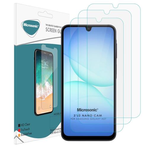 Microsonic Samsung Galaxy A07 Screen Protector Nano Glass Cam Ekran Koruyucu (3`lü Paket)