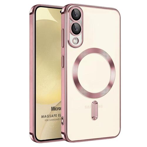 Microsonic Samsung Galaxy S25 Edge Kılıf MagSafe Luxury Electroplate Rose Gold