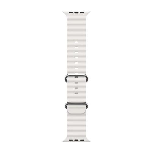 Microsonic Apple Watch Series 9 45mm Kordon Ocean Band Beyaz