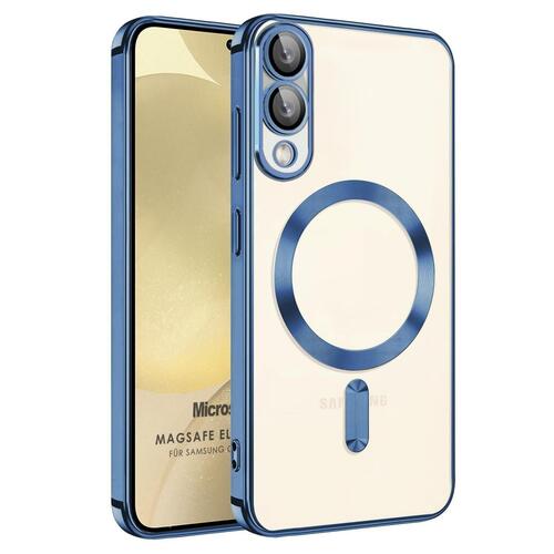 Microsonic Samsung Galaxy S25 Edge Kılıf MagSafe Luxury Electroplate Sierra Mavisi