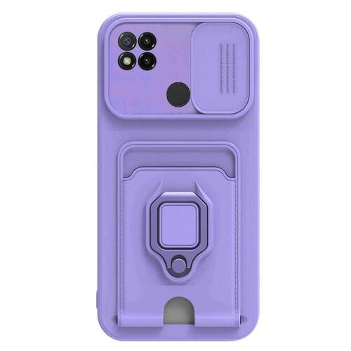 Microsonic Xiaomi Redmi 9C Kılıf Multifunction Silicone Lila