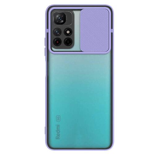 Microsonic Xiaomi Redmi Note 11 Kılıf Slide Camera Lens Protection Lila