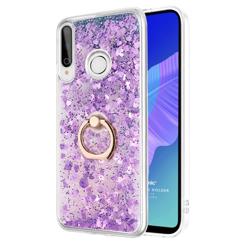 Microsonic Huawei P40 Lite E Kılıf Glitter Liquid Holder Mor