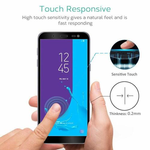 Microsonic Samsung Galaxy J6 Tam Kaplayan Temperli Cam Ekran koruyucu Kırılmaz Film Siyah